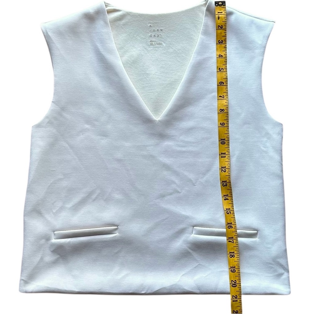 A New Day Women's Sandwash Doubleknit Cream Sleeveless Top Size Small - Picture 6 of 7
